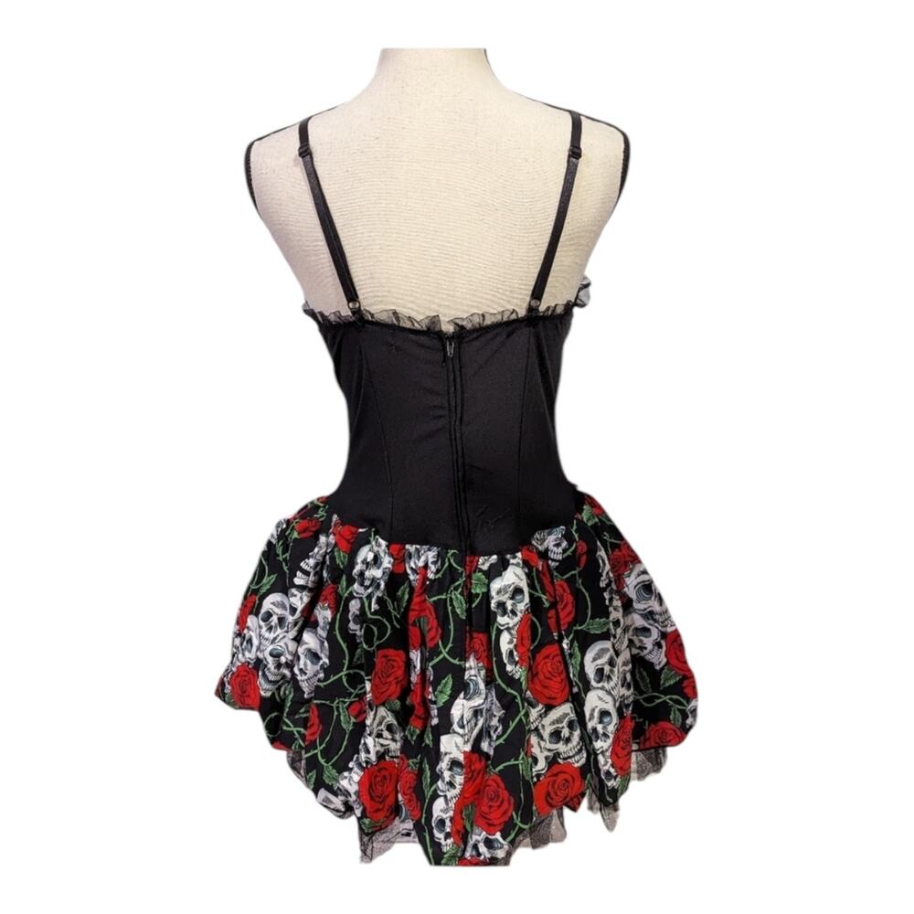 Lip Service Sugar Skull Corset Dress Goth Punk Mini XS - Picture 5 of 15